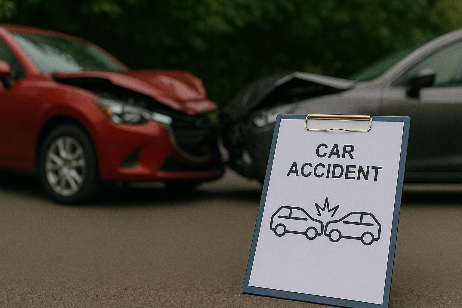 Car accident documentation scene